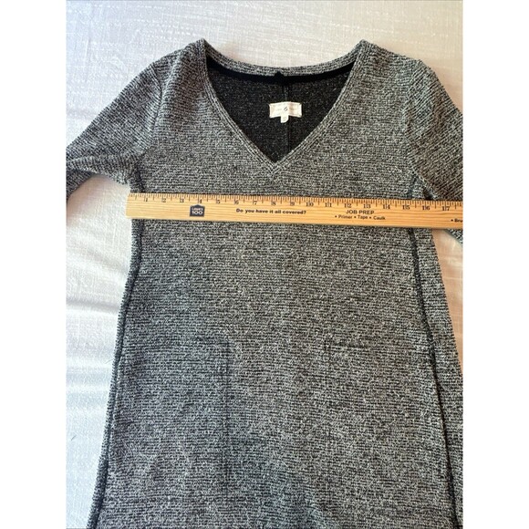 Lou & Grey Long Sleeve V Neck‎ Textured Pullover Dress Pockets Size XS Oversized - Picture 5 of 7